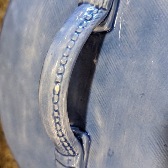 Vintage 1977 Sittre Ceramic Jean/Denim Large Canister Country Cottage Core - Picture 9 of 12